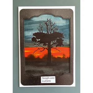 Strength Comes in All Forms – Inspirational Handmade Tree Greeting Card by Angie Davis