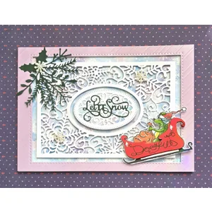 Let It Snow with Doofus – Handmade A5 Christmas Card by Angie Davis