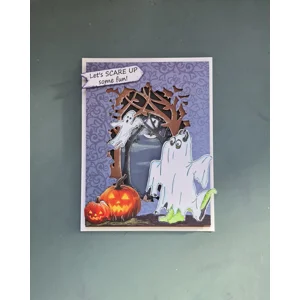Doofus Under a Blanket Halloween Card – Funny Handmade Ghost Card by Angie Davis