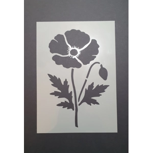 Poppy Flower Stencil