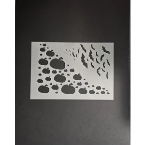 Pumpkins & Bats – Halloween A5 Mylar Stencil by Angie Davis