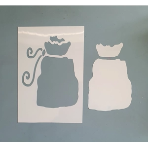 Santa’s Sack – A5 Mylar Craft Stencil Set by AngieD Santa’s Sack – A5 Mylar Craft Stencil Set by AngieD