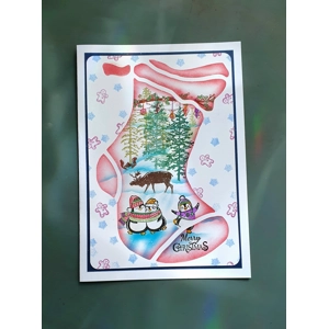 Santa’s Sock – Handmade Christmas Greeting Card by AngieD Santa’s Sock – Handmade Christmas Greeting Card by AngieD