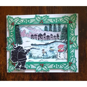 Santa's Winter Wave – Handmade Christmas Greeting Card by AngieD
