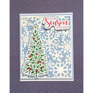 Snowflake Splendour – Elegant Handmade Christmas Tree Greeting Card