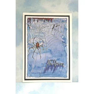 Spider Web Halloween – Handmade A5 Halloween Card by Angie Davis