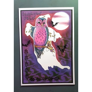 Whoo’s There? – Handmade Halloween Greeting Card by AngieD