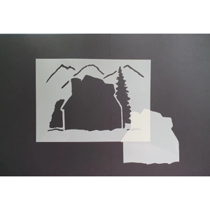 Winter Cottage – A5 Mylar Stencil & Mask Set by AngieD