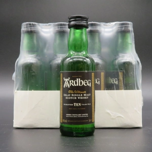 12 x Ardbeg TEN Islay Single Malt Whisky 50ml miniature.