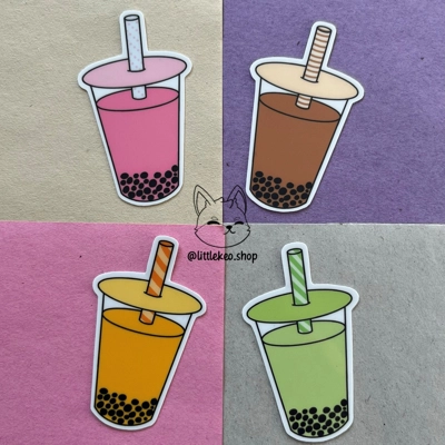 Bubble Tea Sticker | Mango, Strawberry, Matcha, Milk Bubble Tea Sticker | Mango, Strawberry, Matcha, Milk
