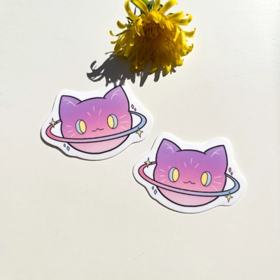 Cat Planet Sticker | glossy/waterproof