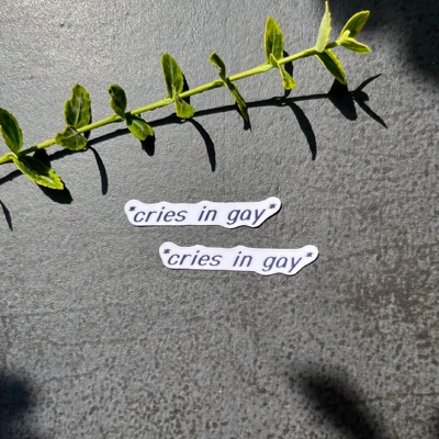 *cries in gay* Sticker | waterproof