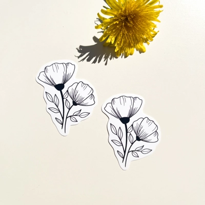 Poppy Flower Sticker Poppy Flower Sticker