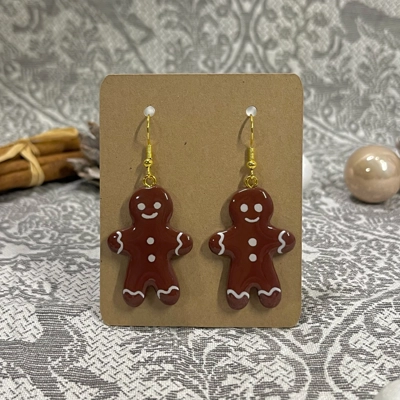 Gingerbread Man Earrings | Handmade Fimo Earrings