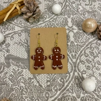 Gingerbread Man Earrings | Handmade Fimo Earrings