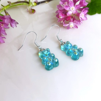 Gummybear Earrings - blue/iridescent