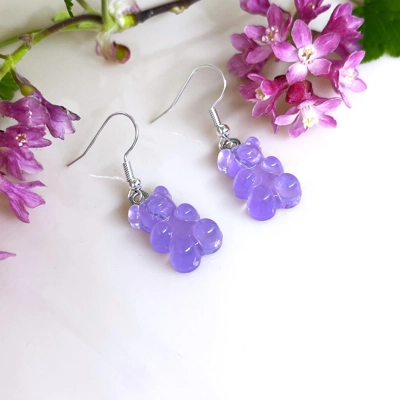 Gummybear Earrings - Purple