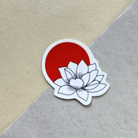Japanese Lotus Sticker