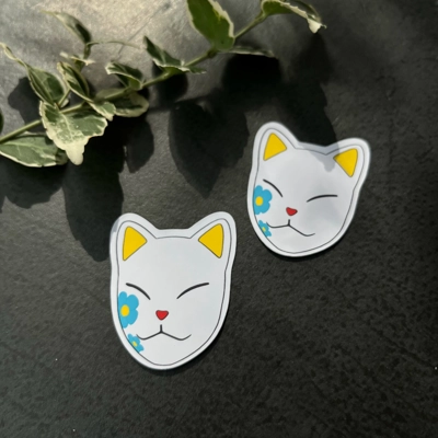 Flower Kitsune Sticker | matte Flower Kitsune Sticker | matte