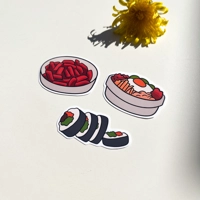 Korean Dishes Sticker | Tteokbokki, Gimbap & Bibimbap | glossy