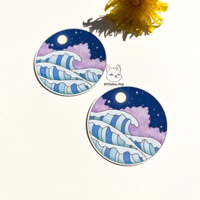 Night Waves Sticker