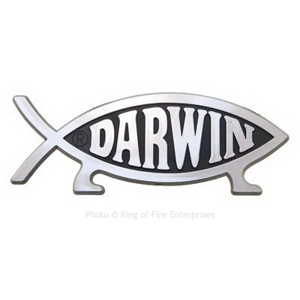 Classic Darwin Fish 3D Emblem with Magnetic Back
