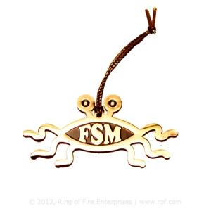 Flying Spaghetti Monster Ornament, Gold Finish