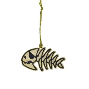 Jolly Pirate Fish Bones Ornament, Gold Finish
