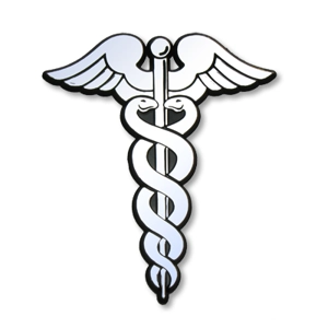 Caduceus Symbol 3d Stick-on Emblem