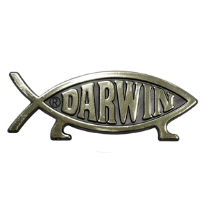 Darwin Fish 3D Emblem Refrigerator Magnet | Silver Finish