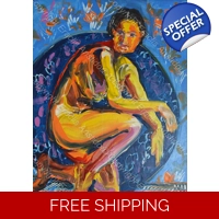 Beautiful colourful figurative nu..