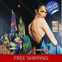 City London Abstract Dark Night F..