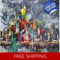 City New York Liberty dramatic sk..