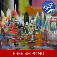 Colourful city London skyline 995