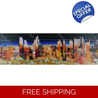 Colourful city night skyline 4004