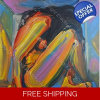 Colourful figurative nude in a bo..