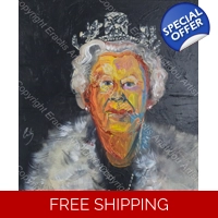Elizabeth II colourful portrait 937