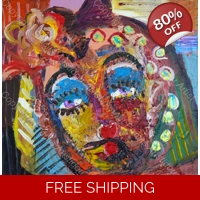 Expresstion Cubist Clown Portrait..