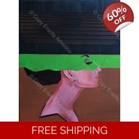 Lady in black hat abstract portra..