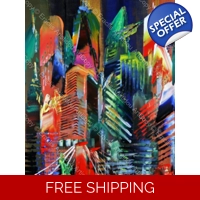 New York City Tall Abstract 975