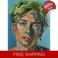 Scarlett Johansson Oil Portrait 144