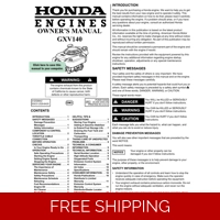 HONDA GXV SERIES GXV140 OPERATORS SERVICE MANUAL