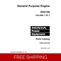 HONDA GXV SERIES GXV140 CODE GJAB PARTS MANUAL