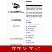 JCB 110W HYDRADIG WHEELED EXCAVATOR SERVICE REPAIR MANUAL