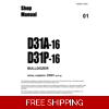 KOMATSU D31A-16 , D31P-16 S.N 25001-UP WORKSHOP MANUAL