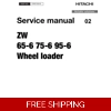 HITACHI ZW65-6, ZW75-6, ZW95-6 WHEEL LOADER SERVICE MANUAL
