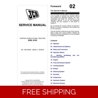 JCB AGRICULTURAL TRACTOR FASTRAC 8290, 8330 SERVICE REPAIR MANUAL