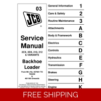 JCB 2CX, 2DX, 210, 212 & VARIANTS BACKHOE LOADER SERVICE REPAIR MANUAL