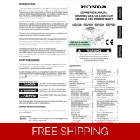 HONDA GCV SERIES -GCV520 ENGINE OPERATORS SERVICE MANUAL