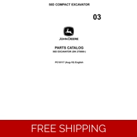 03 JOHN DEERE 50D COMPACT EXCAVATOR PARTS MANUAL